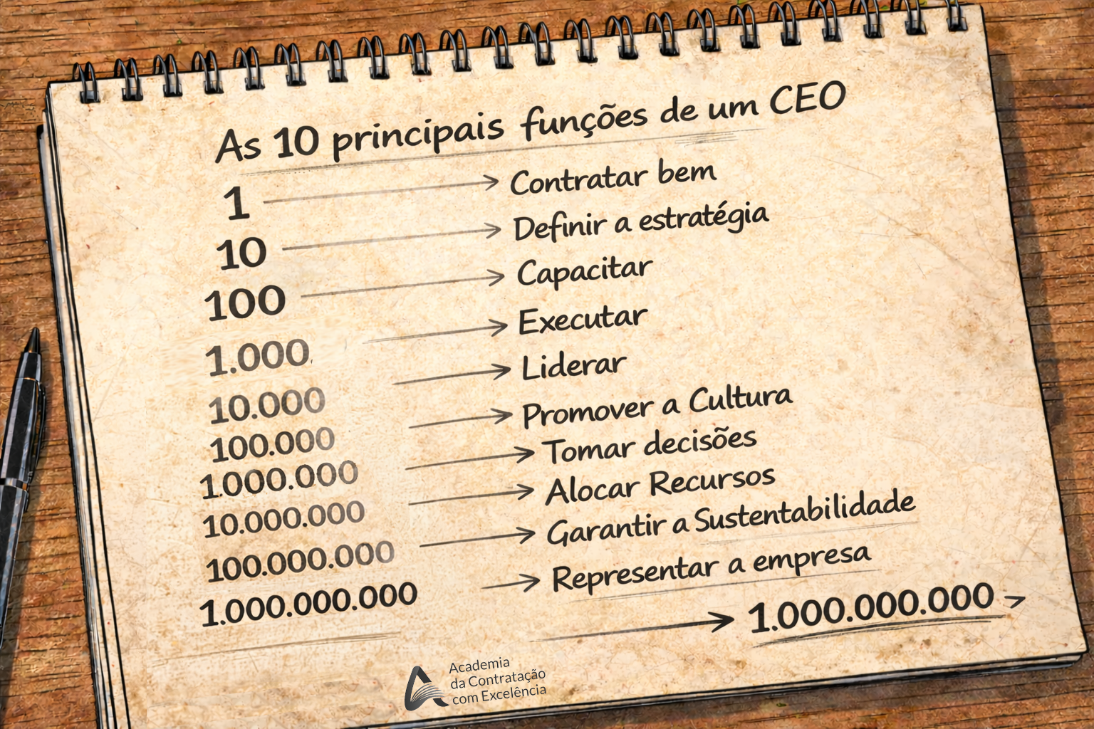 A progressão do 1 aos zeros — caderno do filho